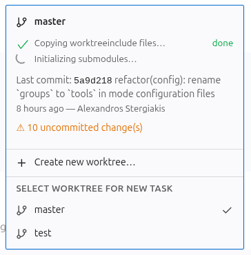 A shell command blocked from writing outside the active worktree